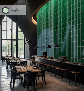 Glazed brick-in-restaurant-cafe